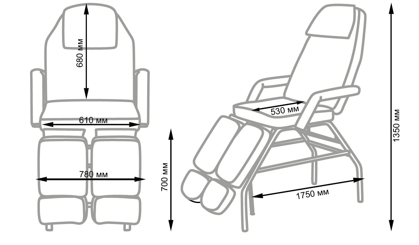 Педикюрное кресло target Pedicure чертеж