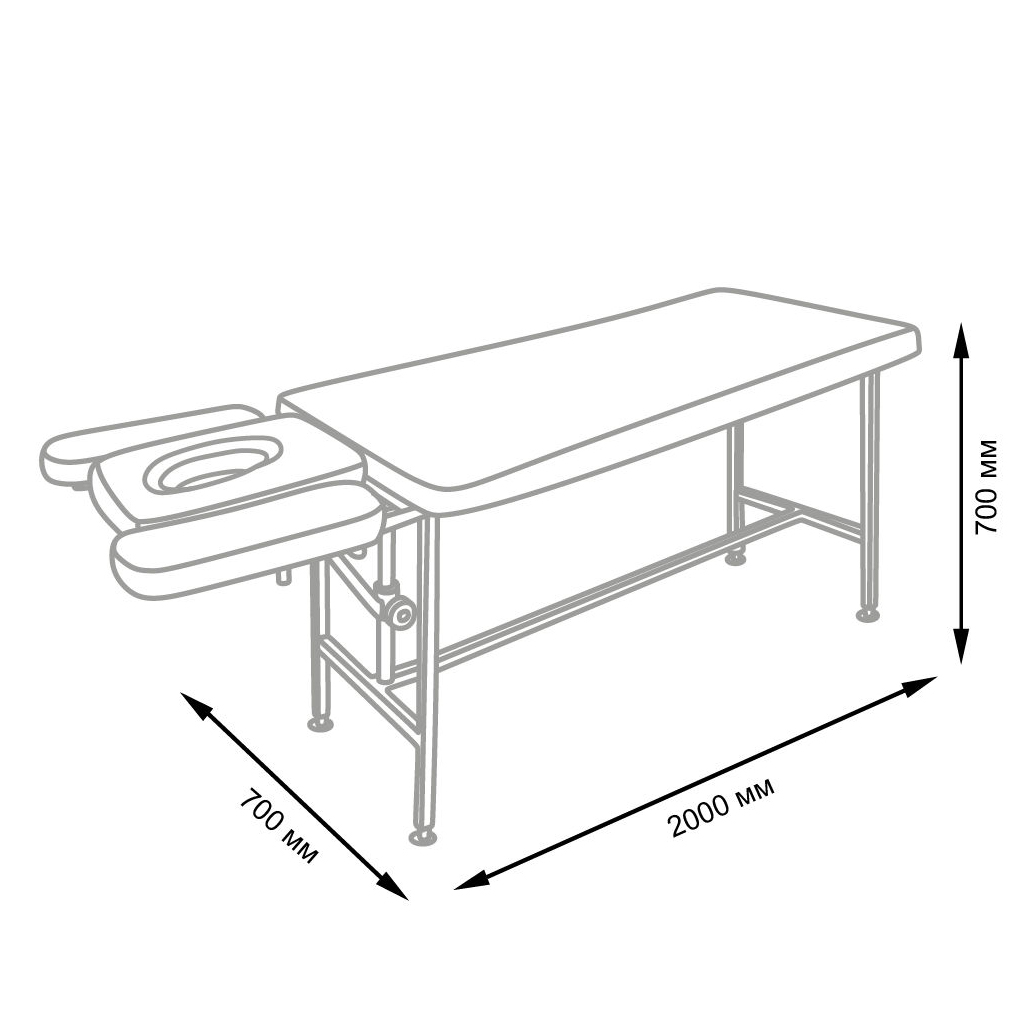 Массажный стол на металлическом каркасе