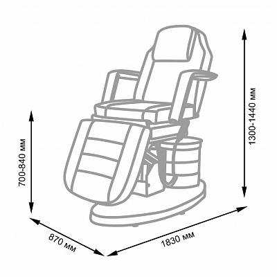 Косметологическое кресло с тумбой Elegansa: вид 7